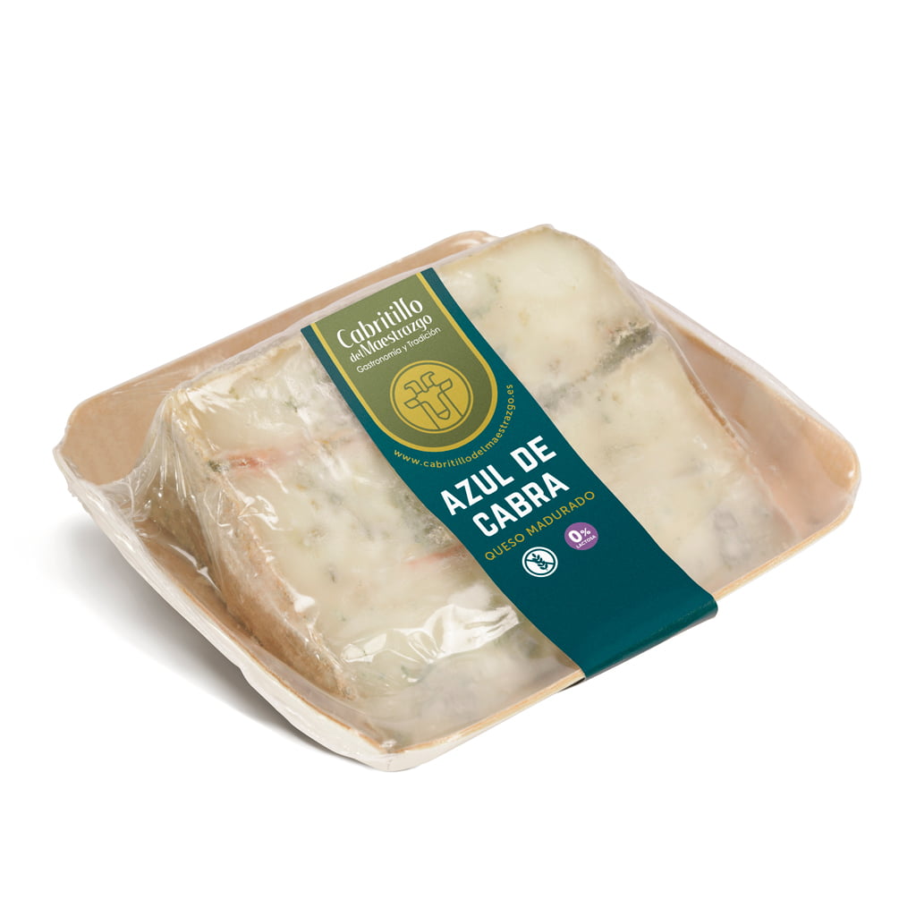 cuña de queso azul de cabra