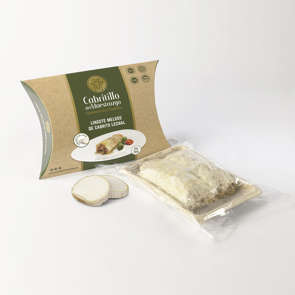 lingote meloso de cabrito con queso de cabra